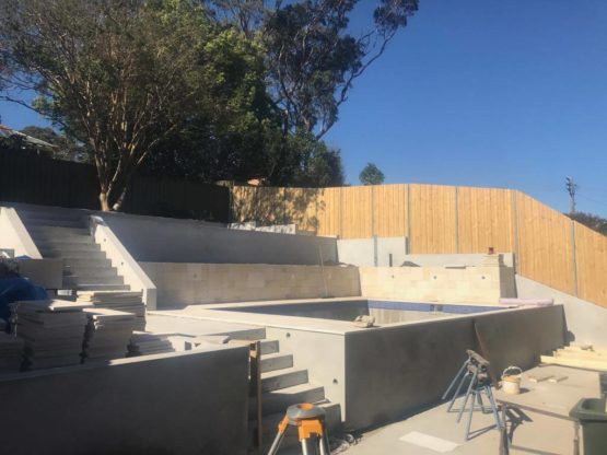 Work in progress: Complete Backyard renovation with Pool by Outlook Building